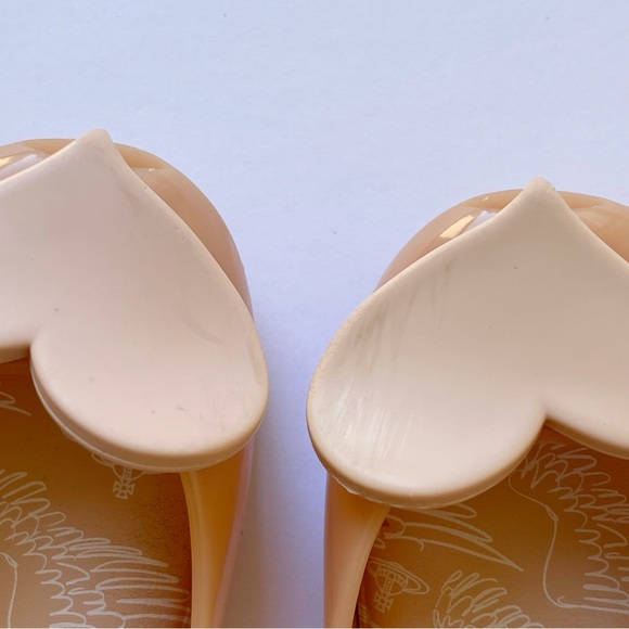 MINI MELISSA VIVIENNE WESTWOOD ANGLOMANIA pink heart wing jelly shoes - Picture 7 of 10